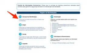 Local do site dos Correios para acompanhar o pedido de atraso 
